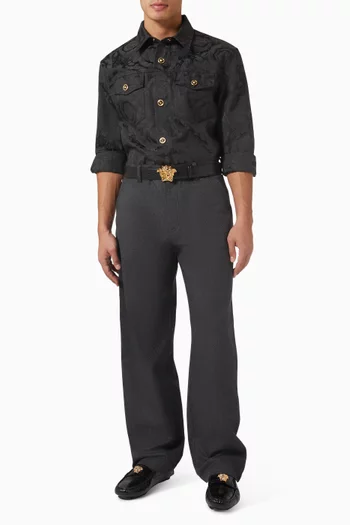 قميص بنقشة باروكية جاكار مزيج قطن