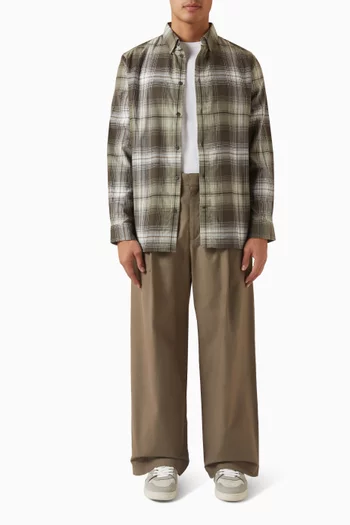 قميص قطن بيما بنقشة مربعات