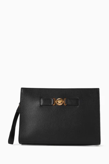 حقيبة صغيرة بشعار ميدوسا بيغي جلد ماعز