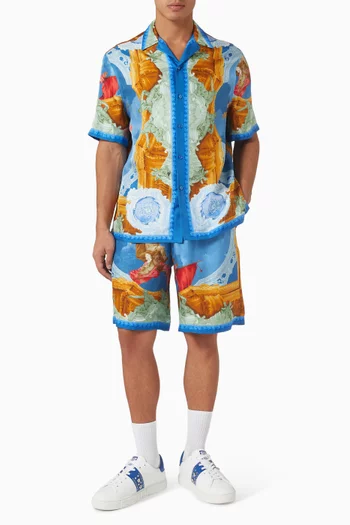 قميص بنقشة أفريسكو حرير تويل