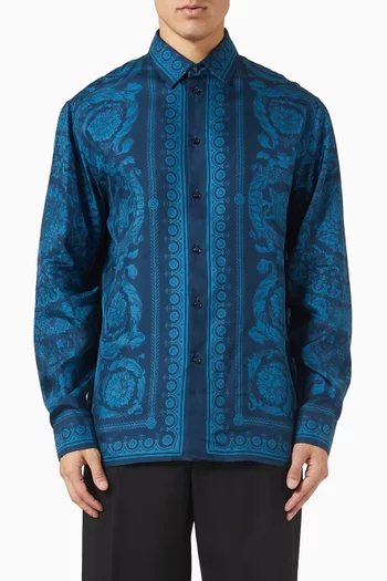 قميص بنقشة باروكو 92 حرير تويل