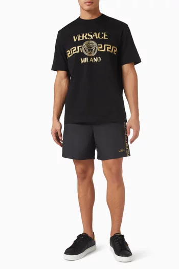 شورت سباحة بنقشة غريكا نايلون