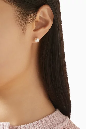 أقراط كيكو مزينة بلؤلؤ ذهب عيار 18