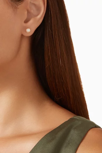 أقراط كيكو مزينة بلؤلؤ ذهب عيار 18