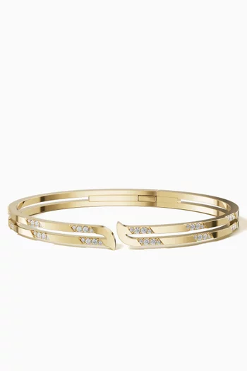 Alif Pavé Diamond Bangle in 18kt Gold