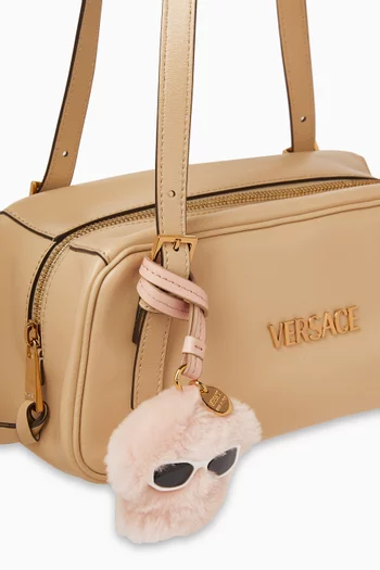 Medusa Fluffy Charm in Shearling & Nappa Leather