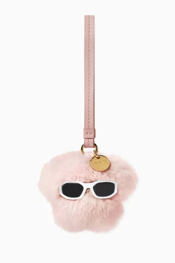 Medusa Fluffy Charm in Shearling & Nappa Leather
