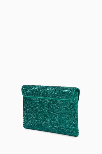 La Medusa Crystal-embellished Clutch Bag in Silk-satin