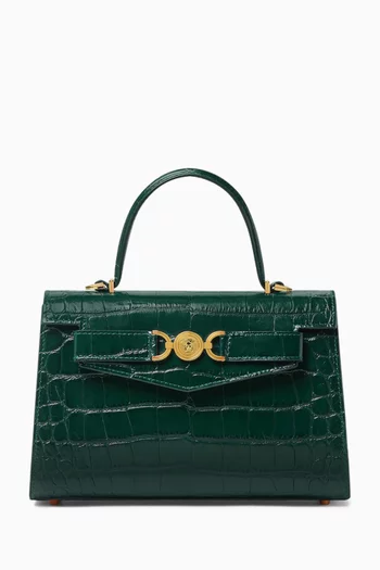 Medium Medusa ’95 Top-handle Bag in Croc-embossed Leather