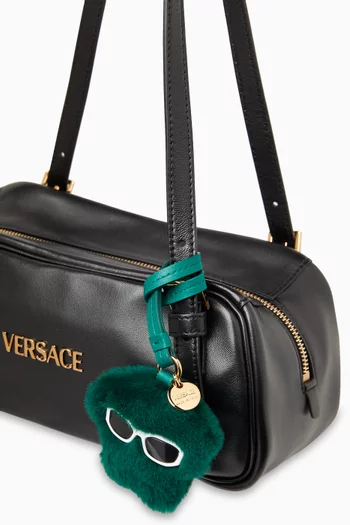 Medusa Fluffy Charm in Shearling & Nappa Leather