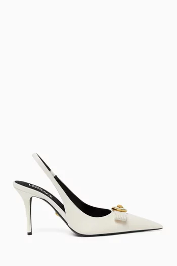 Gianni Ribbon Slingback Pumps in Calf Leather