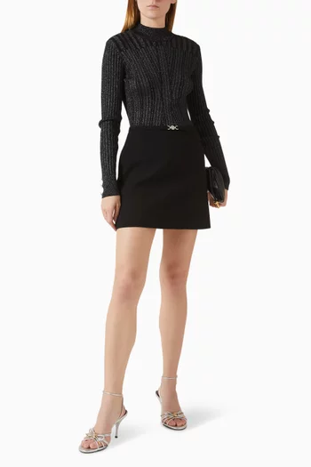 Ribbed Knit Top in Lurex-blend