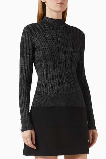 Ribbed Knit Top in Lurex-blend