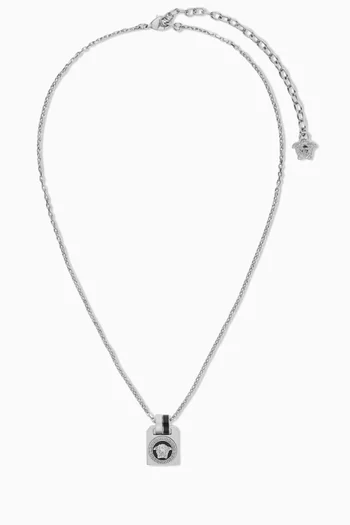 Medusa Pendant Necklace in Silver-tone Brass