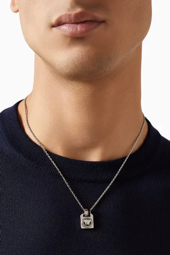 Medusa Pendant Necklace in Silver-tone Brass