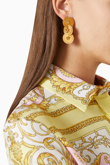 أقراط تريبيوت بشعار ميدوسا نحاس بلون ذهبي