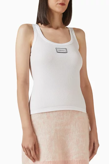 Logo Tank Top in Rib-knit