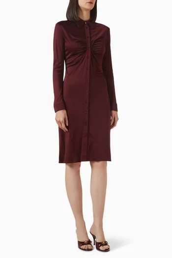 Ruched Shirt Dress in Jersey
