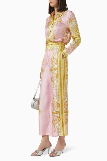 Barocco Foulard-print Pants in Silk-twill