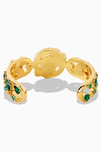 Medusa 95' Crystal Bracelet in Gold-tone Brass