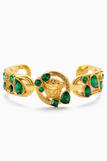 Medusa 95' Crystal Bracelet in Gold-tone Brass