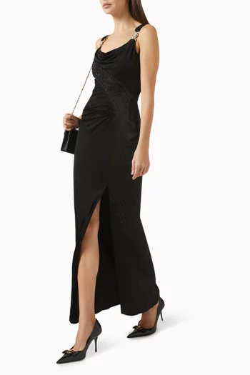 Medusa Draped Gown in Liquid-jersey