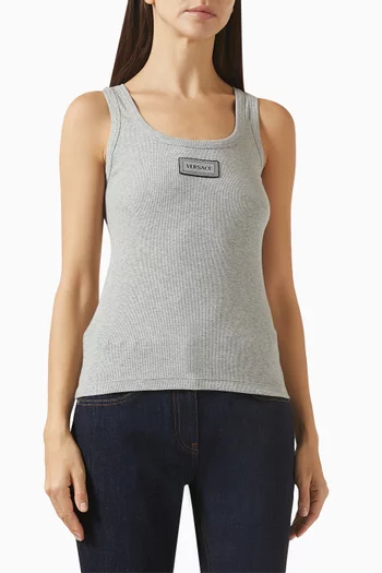 Ribbed Tank Top in Stretch Cotton