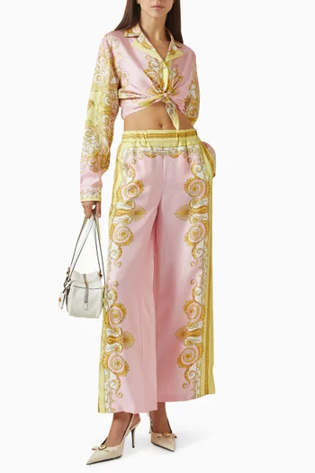 Spring Barocco Foulard Print Shirt in Silk Twill