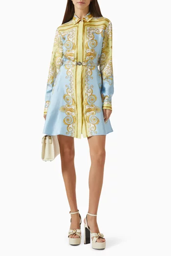 Barocco Foulard-print Mini Dress in Silk-twill