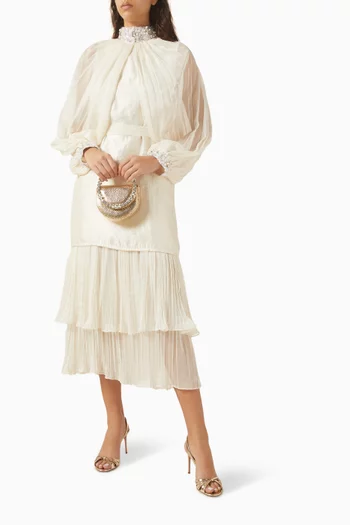 Embellished Tent Drape Dress in Chiffon