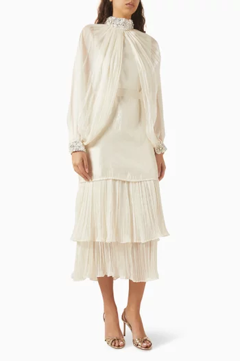 Embellished Tent Drape Dress in Chiffon