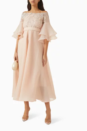 Crystal-embellished Gown in Organza