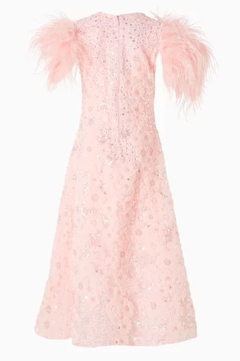 Floral-embellished Maxi Dress