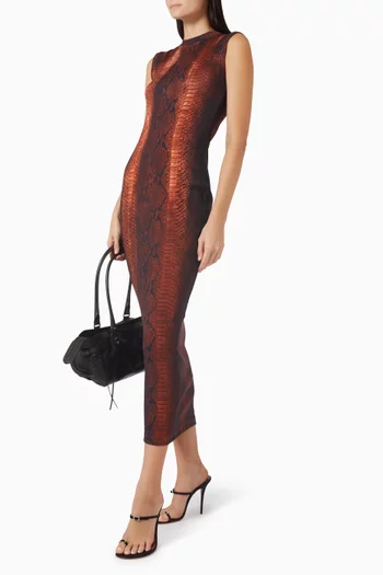 Python-print Dress in Cotton