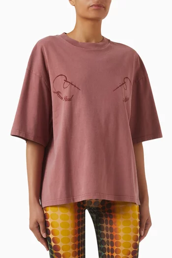 Embroidered Oversized T-shirt in Organic-cotton