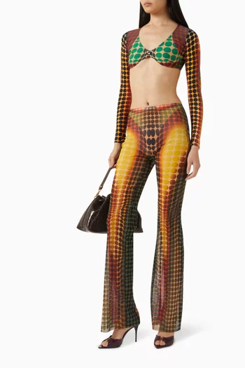 بلوزة ري ايديشن قصيرة قماش شبكي