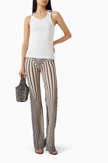 بلوزة بلا أكمام بإبزيم قطن