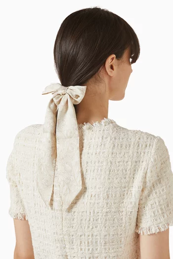 Barocco-print Scarf Tie Scrunchie in Twill