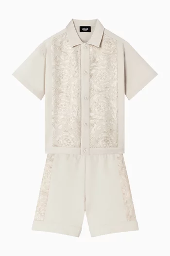 شورت رياضي بنقشة باروكو قطن جيرسيه