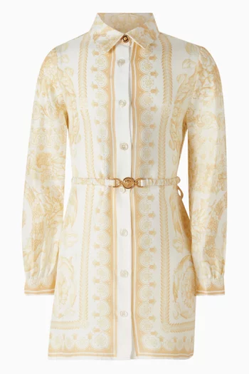 Barocco Shirt Dress in Silk Twill