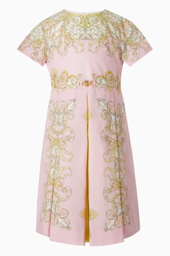 فستان سبرينج بنقشة باروكية بوبلين