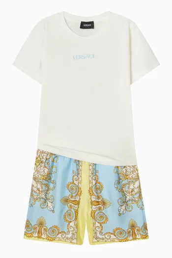 Barocco Print T-shirt in Cotton-jersey