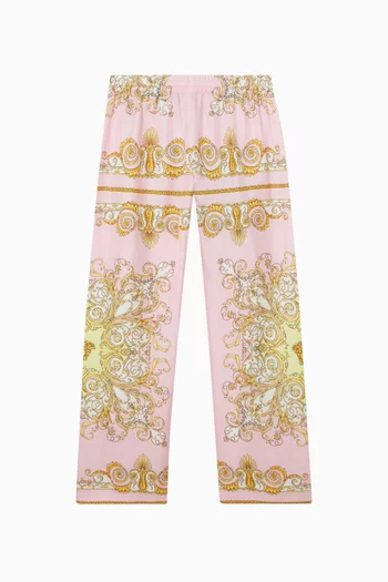 Barocco-print Pants in Silk-twill