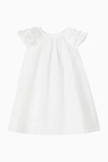 فستان بكشكش قطن بوبلين