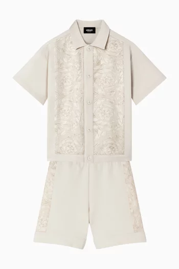 شورت رياضي بنقشة باروكو قطن جيرسيه