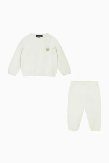 طقم سترة وبنطال رياضي بتصميم ميدوسا قطن منسوج