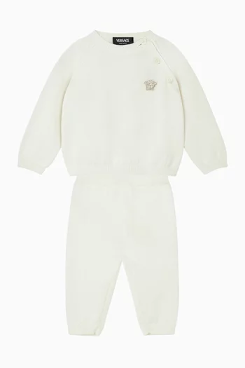 طقم سترة وبنطال رياضي بتصميم ميدوسا قطن منسوج