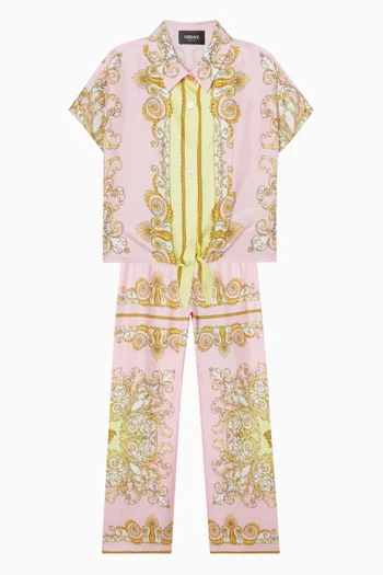 Barocco-print Pants in Silk-twill