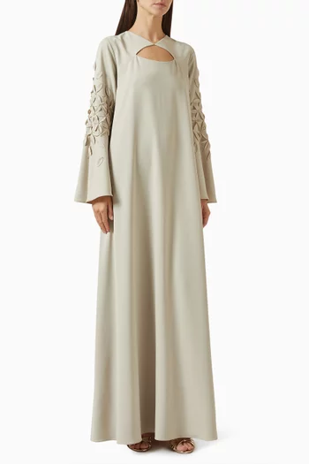 Floral-applique Kaftan