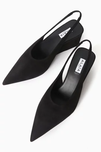 Wedge 75 Slingback Pumps in Suede